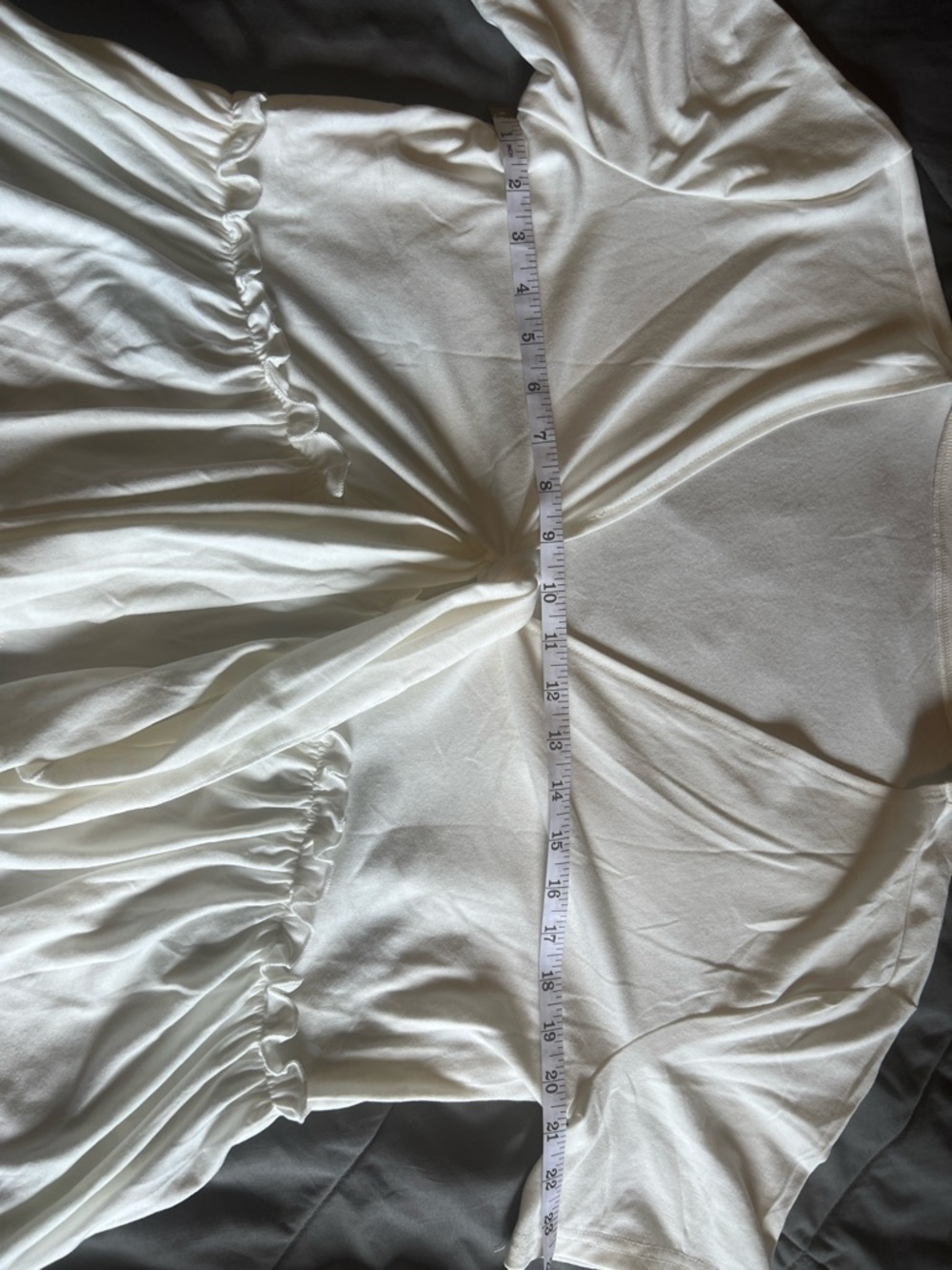 Women's White Tie-Front Peplum Top - Picture 3 of 4